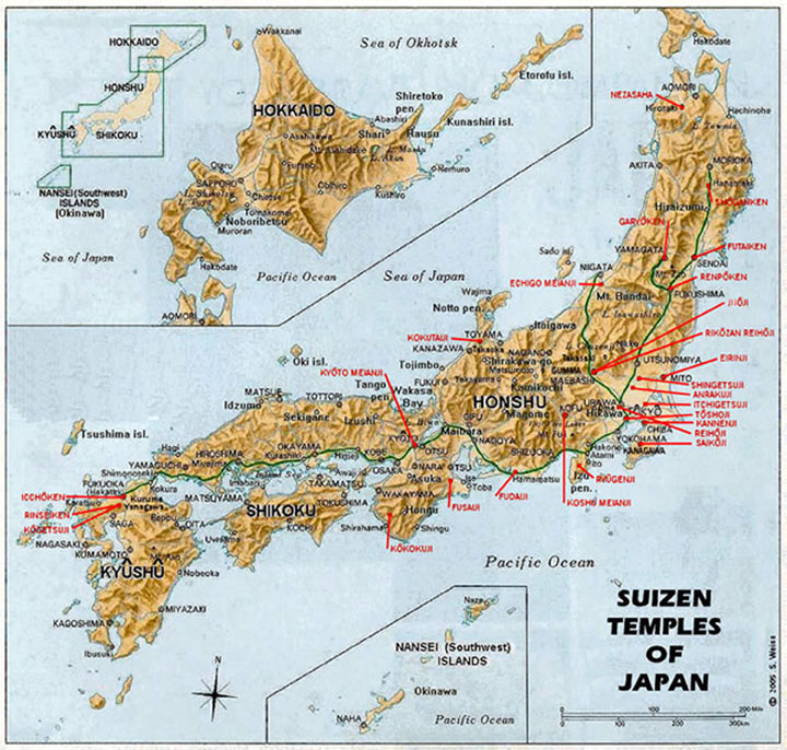 Map of 26 Suizen temples - late Tokugawa Period?